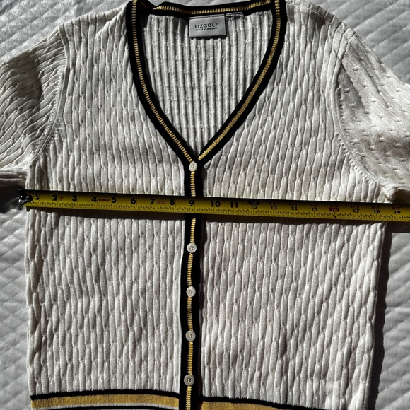 *Lizgolf by Liz Claiborne* Ivory Knit V-Neckline
Button Down Sweater/Cardigan - Picture 10 of 10